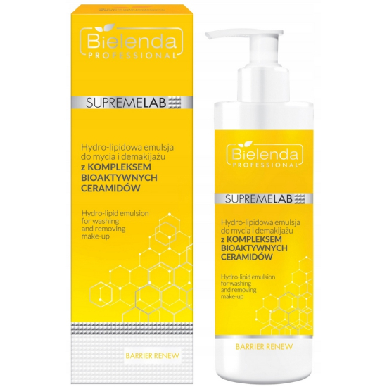 BIELENDA PROFESSIONAL SUPREMELAB BARRIER RENEW HYRO-LIPIDOWA EMULSJA DO MYCIA I DEMAKIJAŻU Z KOMPLEKSEM BIOAKTYWNYCH CERAMIDÓW 200ML