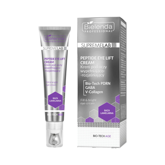 BIELENDA PROFESSIONAL SUPREMELAB BIO-TECH PEPTIDE EYE LIFT KREM POD OCZY WYPEŁNIAJĄCO-ROZJAŚNIAJĄCY Z PEPTYDAMI 15ML