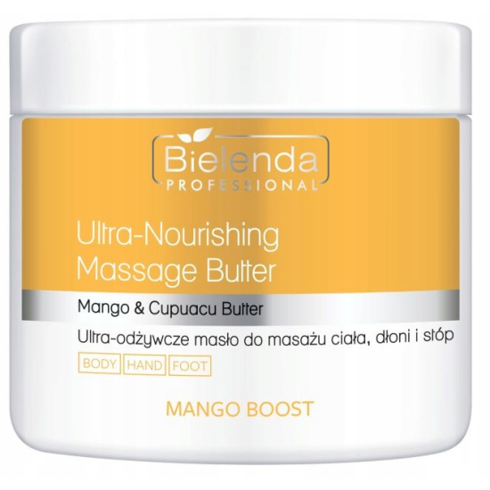 BIELENDA PROFESSIONAL MANGO BOOST ULTRA-ODŻYWCZE MASŁO DO MASAŻU CIAŁA, DŁONI I STÓP 500ML