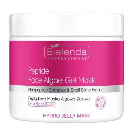 BIELENDA PROFESSIONAL HYDRO JELLY MASK PRZECIWZMARSZCZKOWA MASKA ALGOWO-ŻELOWA  DO TWARZY Z PEPTYDAMI I ŚLUZEM ŚLIMAKA 190G