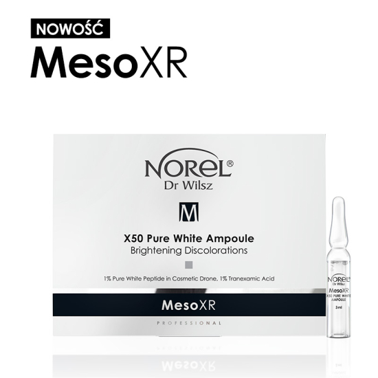 NOREL DR.WILSZ MESOXR X50 PURE WHITE AMPUŁKA ROZJAŚNIAJĄCA PRZEBARWIENIA DO MEZOTERAPII I RF 5X3ML PA452