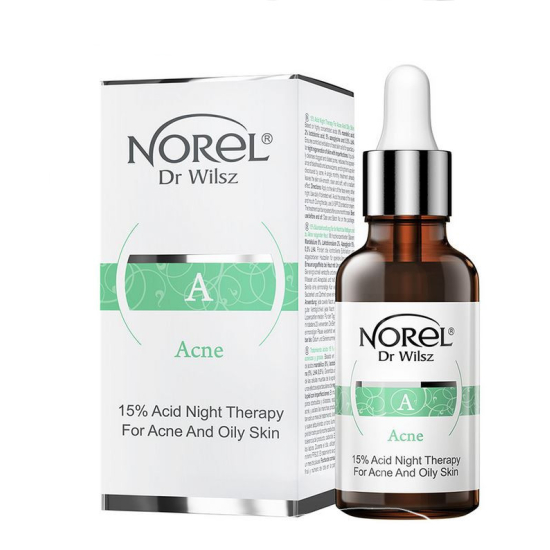 NOREL ACNE KURACJA KWASOWA 15% NA NOC DLA CERY TRĄDZIKOWEJ I TŁUSTEJ 30ML DA148